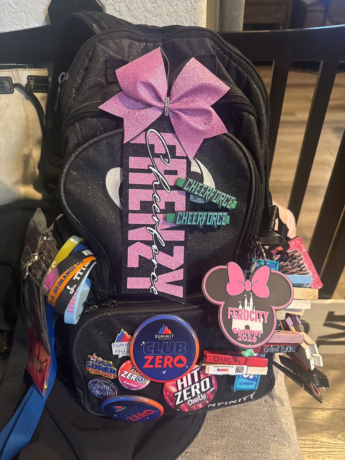 Backpack Tag with Glitter Bow