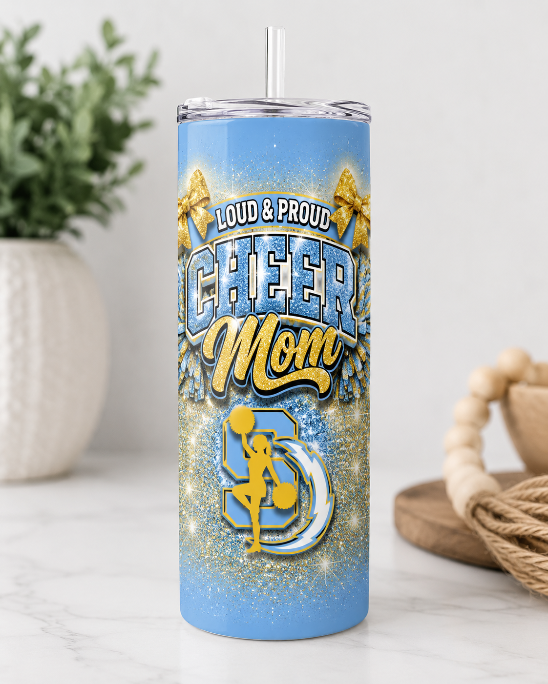 Loud & Proud Cheer Mom 20oz Skinny Tumbler