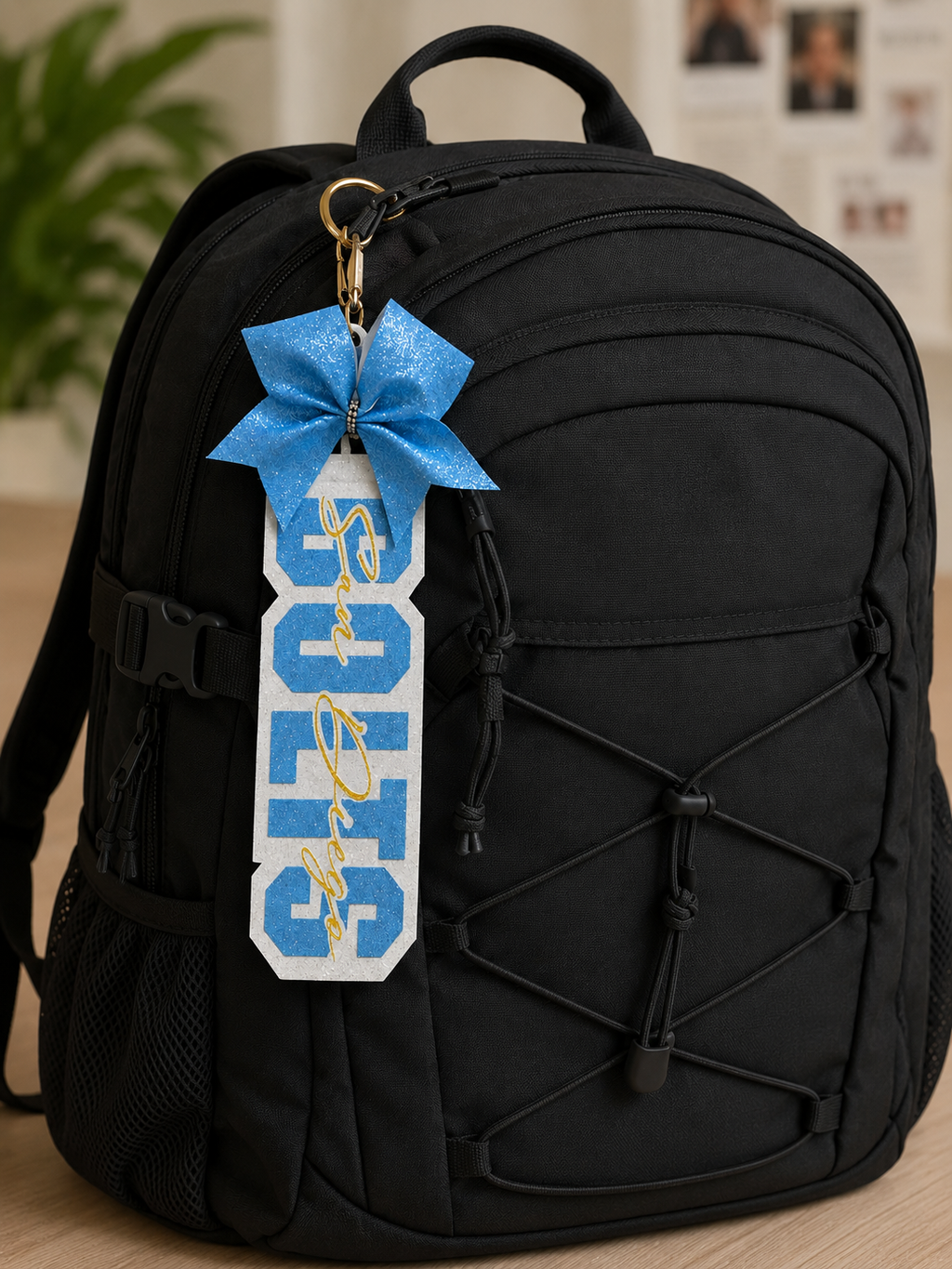 Backpack Tag with Glitter Bow